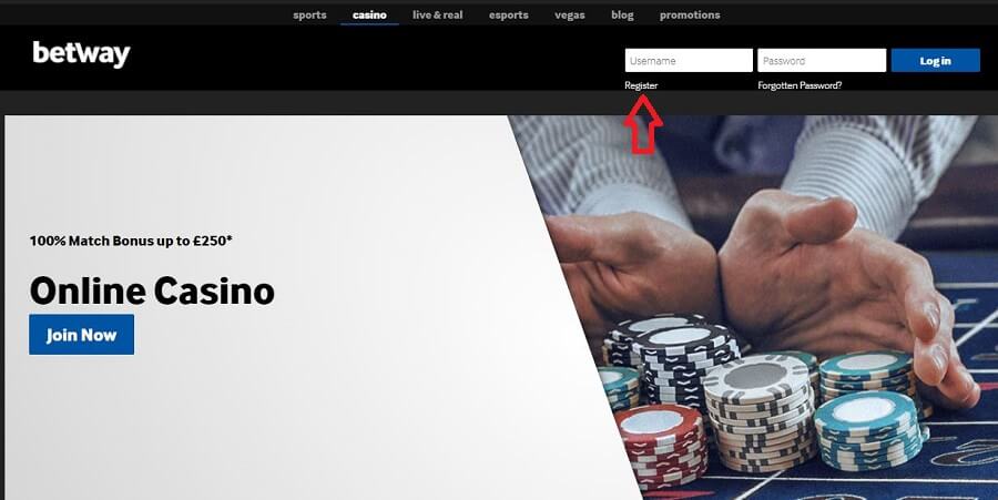 Betway Casino Registration 0