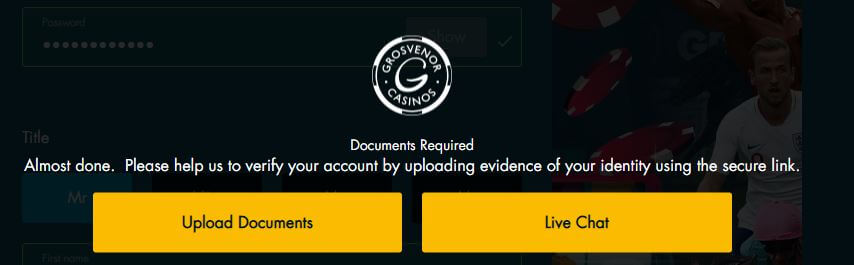 Grosvenor Casinos Verification