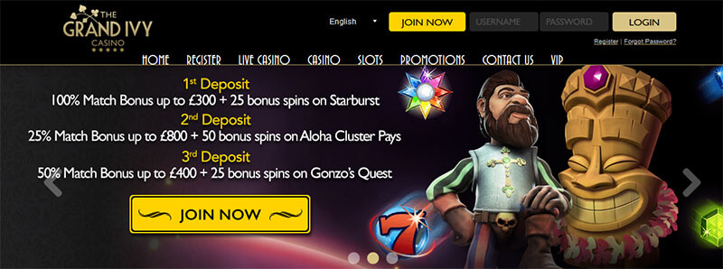 The Grand Ivy Casino Welcome Bonus