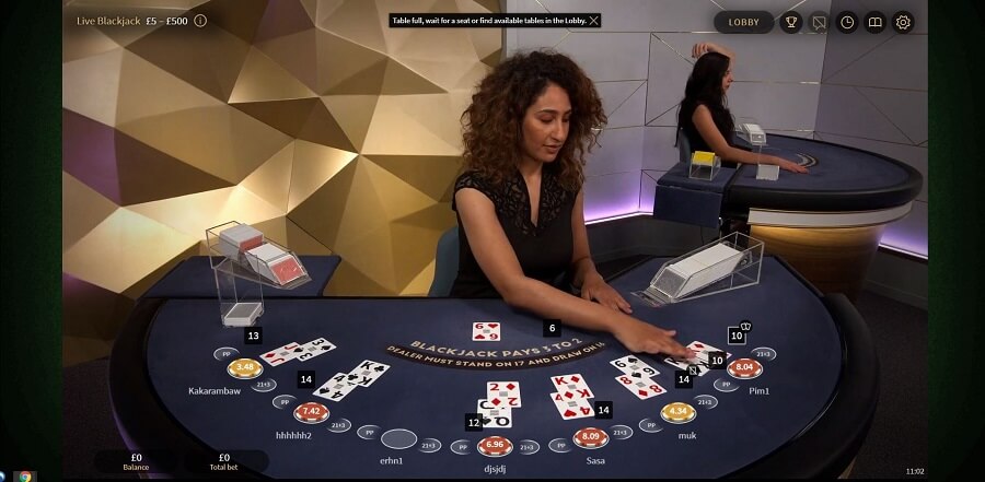 888 Casino Live Blackjack