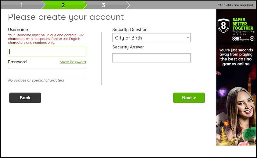 888 Casino Registration 3