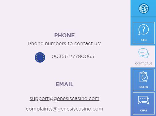Genesis Casino Support