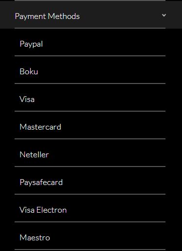 Mansion Casino Payment Methods