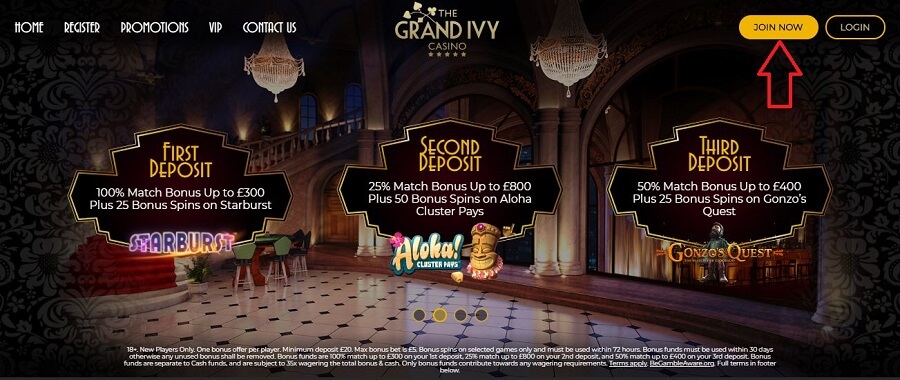 The Grand Ivy Casino Registration 1