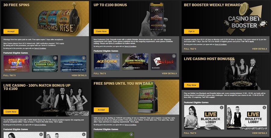 Betfair Casino Promotions