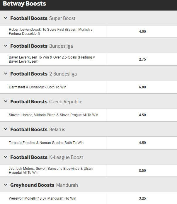 Betway Boosts