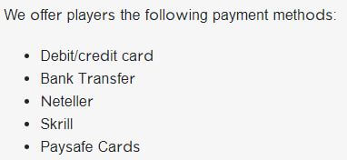 Mr Green Deposit Methods