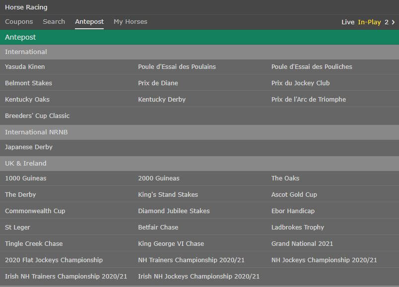 bet365 Horse Racing Antepost