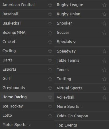 bet365 Sports Variety