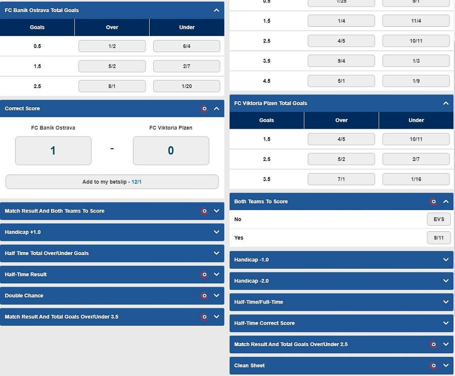 Betfred Betting Options Football