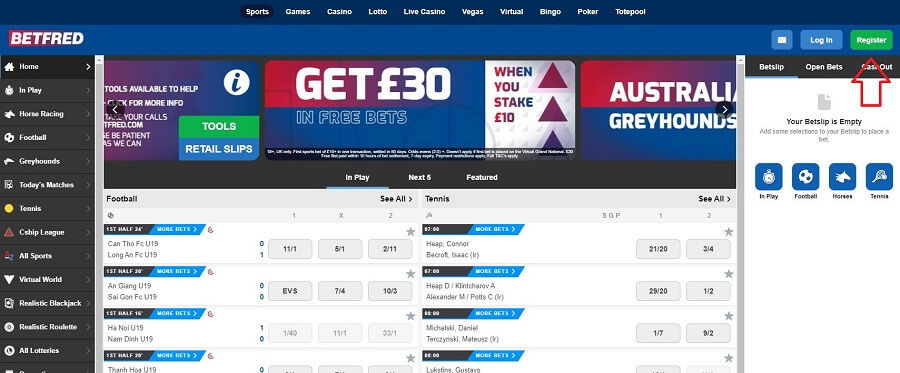 Betfred Registration 1