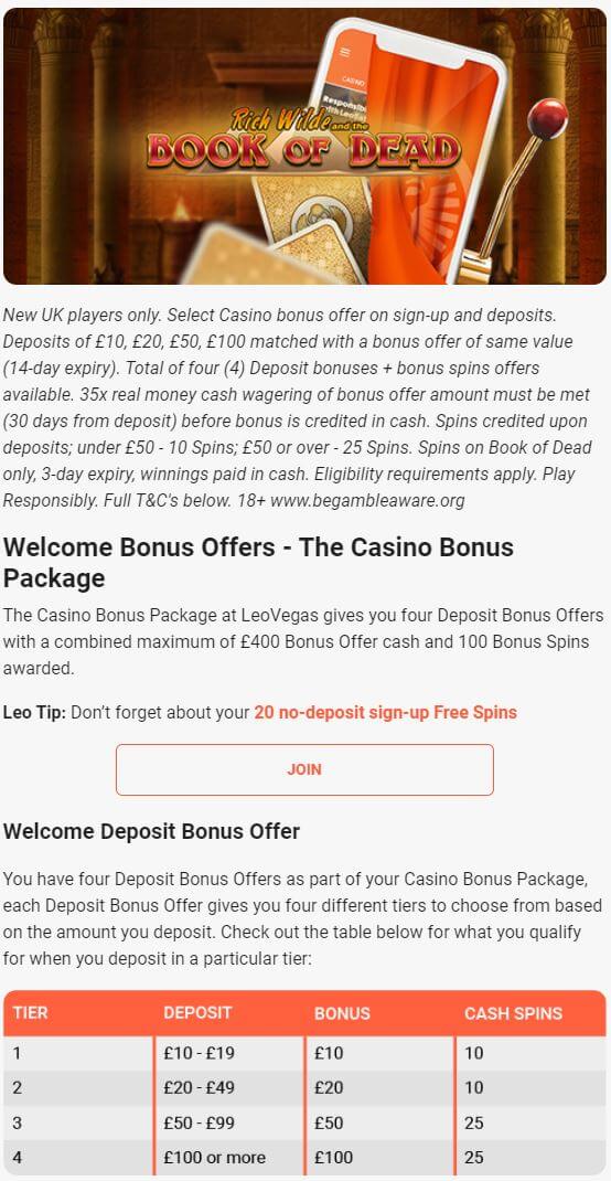 LeoVegas Welcome Bonus 2