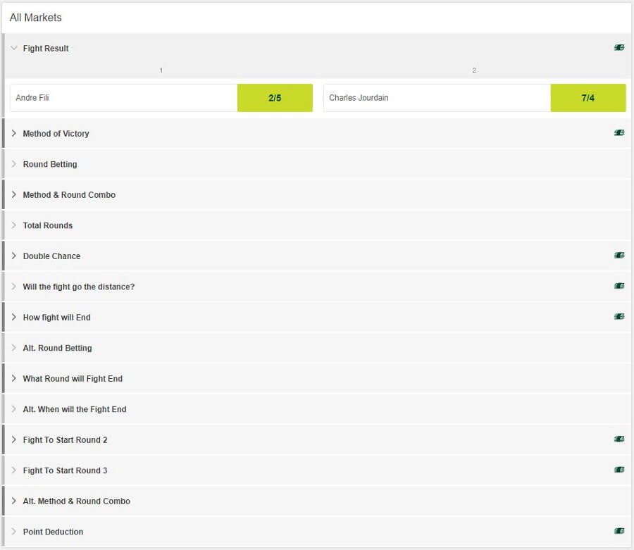 Paddy Power Betting Variety MMA