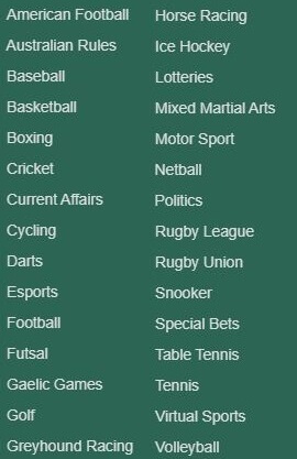 Paddy Power Sports Variety