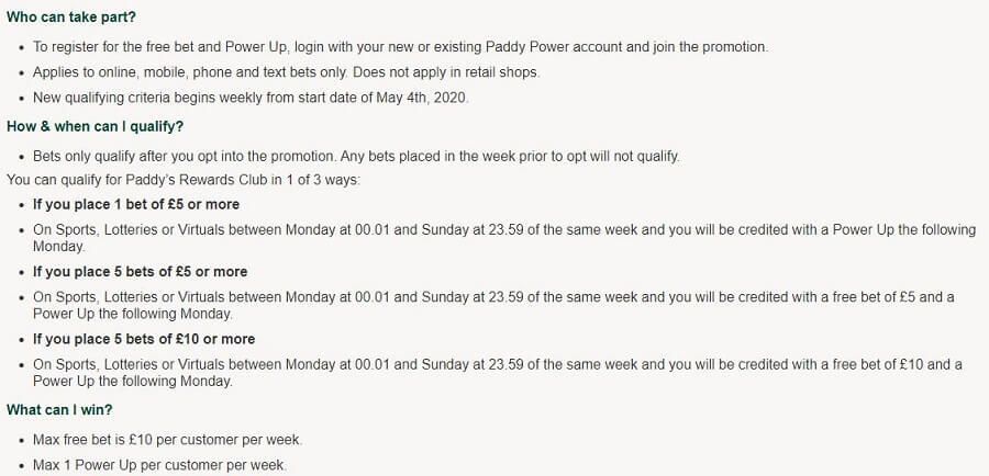 Paddy Power Welcome Bonus 2