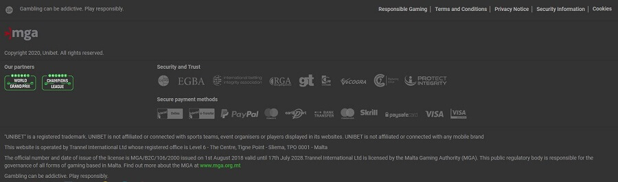 Unibet Security