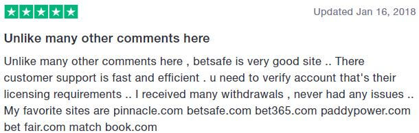 Betsafe Trustpilot 1