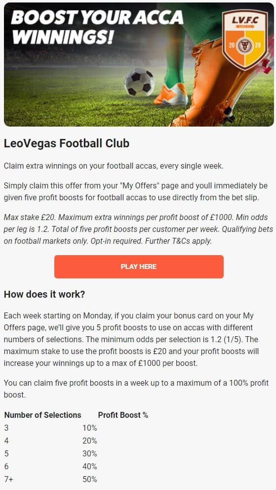 LeoVegas Bookmaker Promotions 2