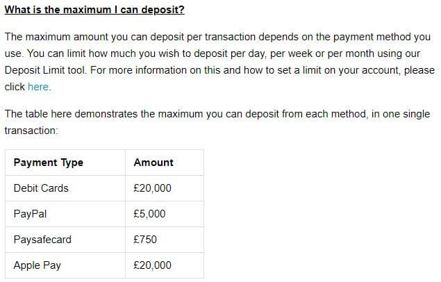 Starspins Casino Payment Methods 3