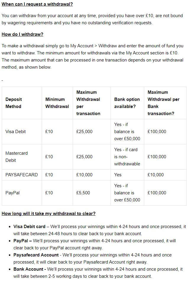 Starspins Casino Payment Methods 4